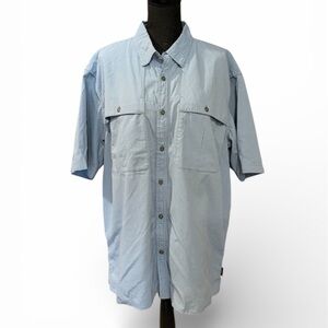 Orvis short-sleeve Open Air Casting vented fishing shirt in a light blue